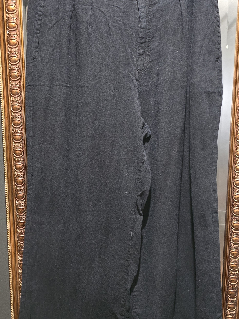 Sonoma Black Wide-Leg Linen Blend Pants